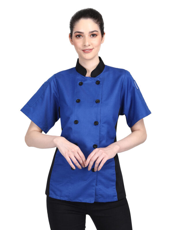 Short Sleeves side Mesh Vented Chef Coat Jacket Uniform for Women Food Service, Caterers, Bakers and Culinary Professional
